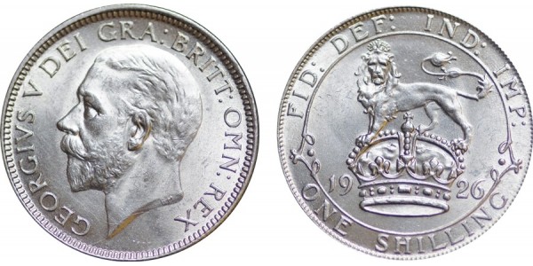 George V, Silver Shilling, 1926 ME.