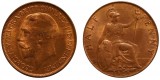George V, Bronze Halfpenny, 1921
