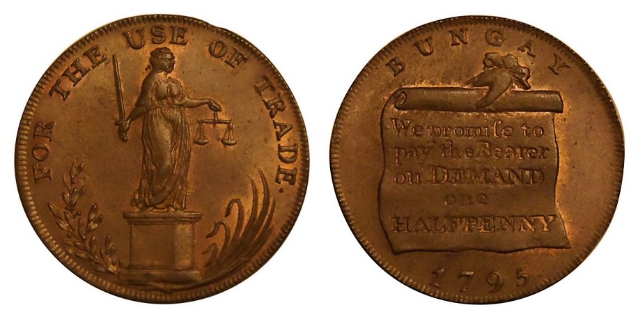 SUFFOLK Bungay Halfpenny. 1795. DH 21