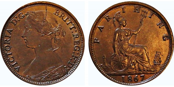 Victoria, Bronze Farthing, 1867