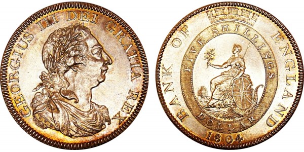 George III, BoE Silver Dollar, 1804