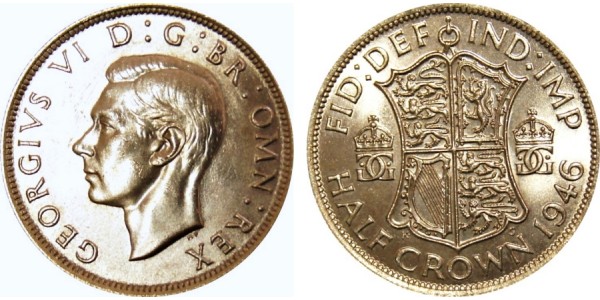 George VI, Silver Half-crown. 1946