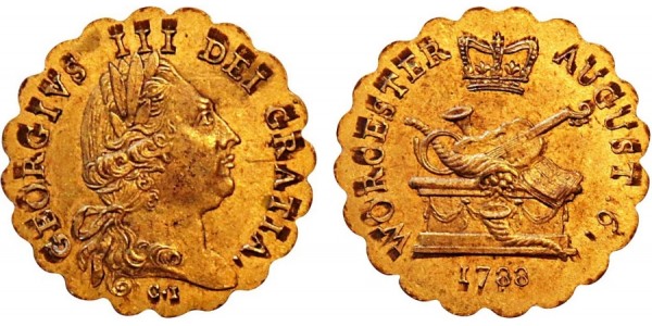 Worcestershire. Scalloped Gilt Token. 1788