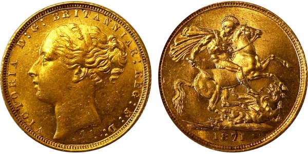 Victoria. Gold Sovereign. 1871.