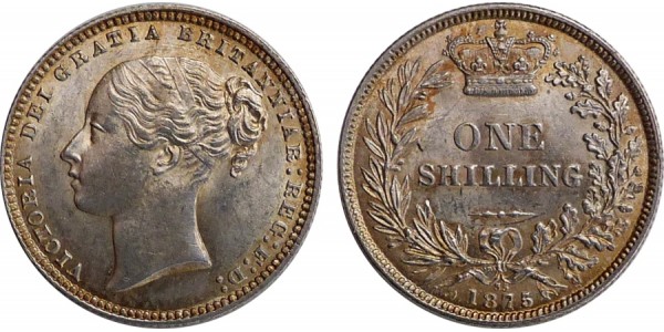 Victoria. Silver Shilling 1875.