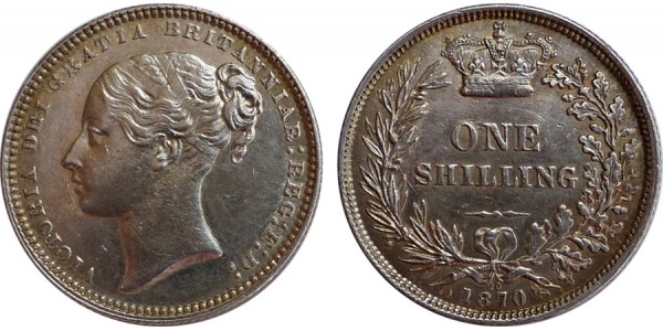 Victoria. Silver Shilling 1870