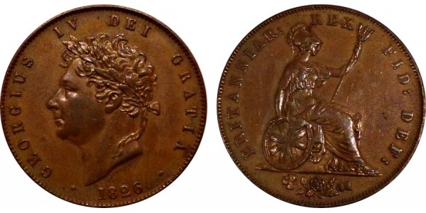 George IV. Bronze Proof Halfpenny. 1826.