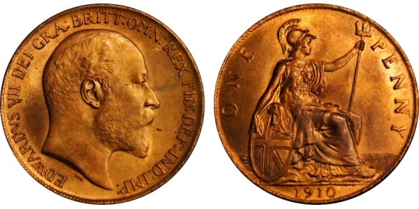 Edward VII. Bronze Penny. 1910.