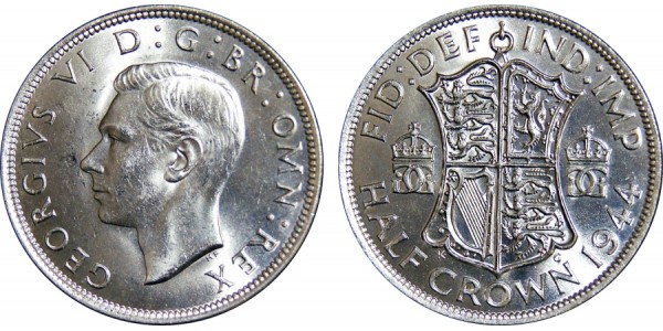 George VI, Silver Half-crown, 1944