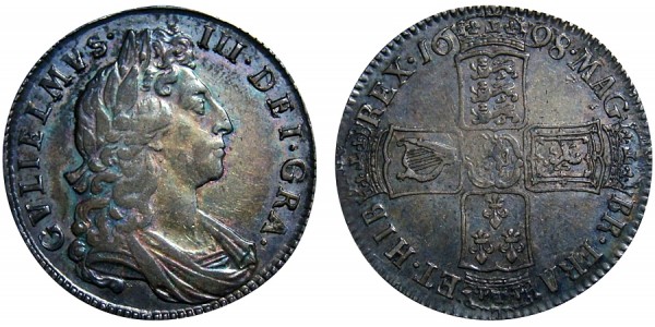 William III. Silver Half-crown 1698.