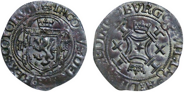 James V (1513-42) Billon Plack Four Pence.