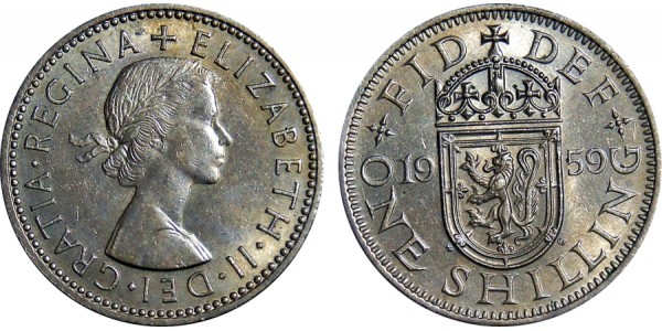 Elizebeth II. Scottish Shilling .1959.