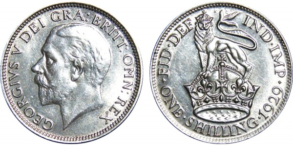 George V, Silver Shilling, 1929
