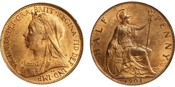Victoria, Bronze Halfpenny, 1901