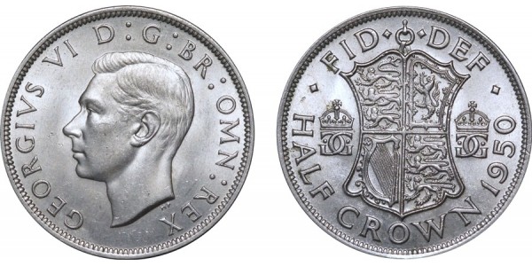 George VI, Cupro-nickel Half-crown. 1950