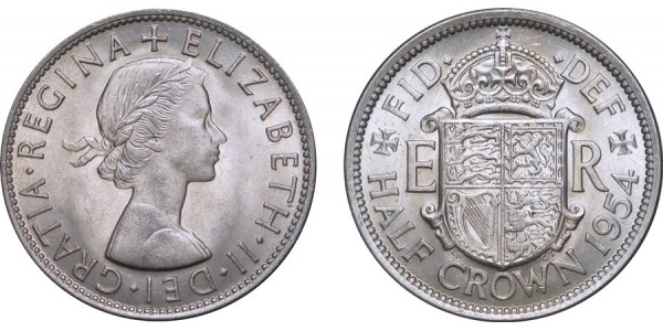 Elizabeth II, Cupro-nickel Half-crown. 1954