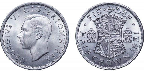 George VI, Cupro-nickel Half-crown. 1951