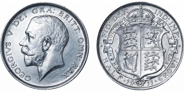 George V, Silver Half-crown, 1911