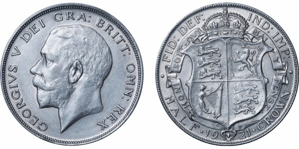 George V, Silver Half-crown, 1921