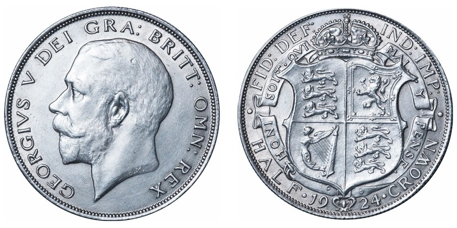 George V, Silver Half-crown, 1924
