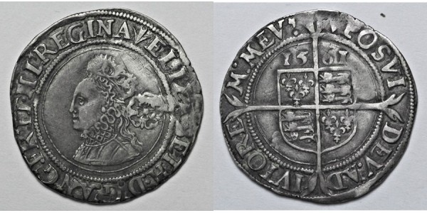 Elizabeth I, Silver Sixpence, 1561