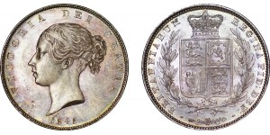 Victoria, Silver Half-crown, 1845