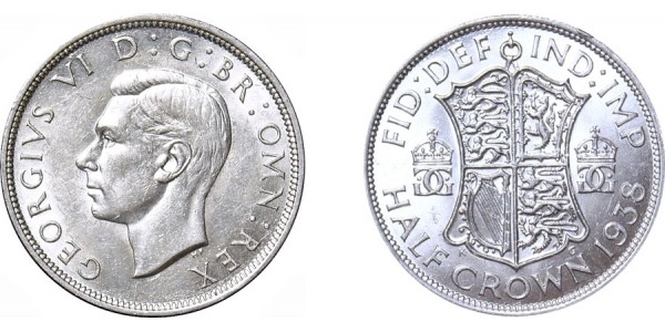 George VI, Silver Half-crown. 1938