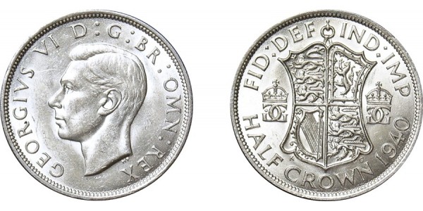 George VI, Silver Half-crown. 1940