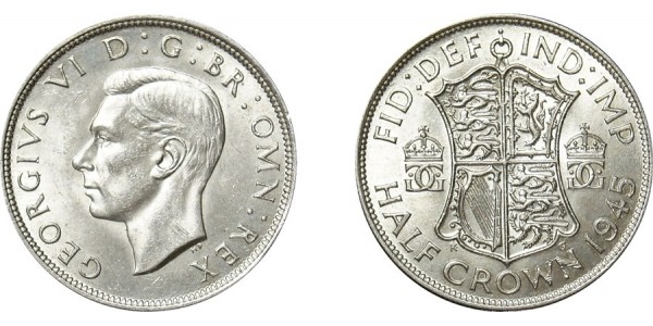 George VI, Silver Half-crown. 1945