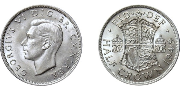 George VI, Silver Half-crown. 1949