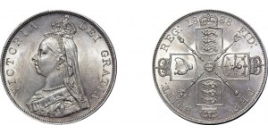 Victoria, Jubilee Double Florin, 1888, Inverted 1