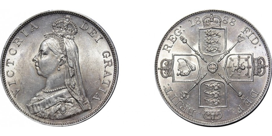 Victoria, Jubilee Silver Double Florin,Inverted 1