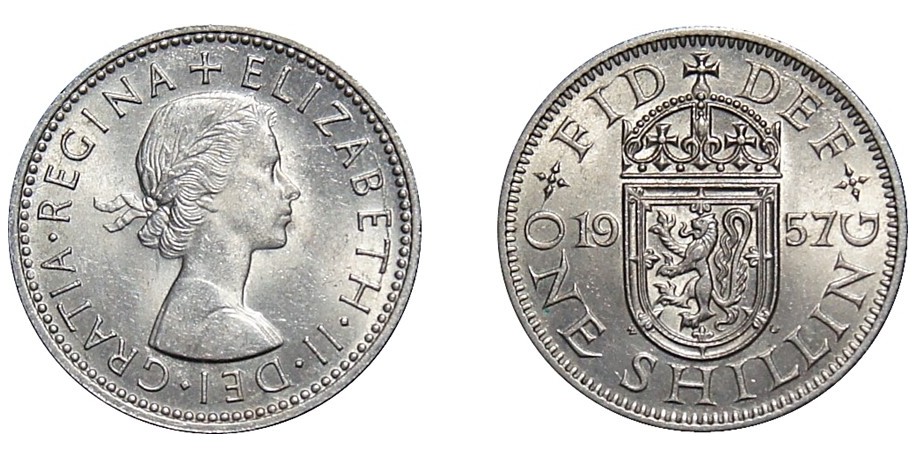 Elizabeth II. Scottish Shilling. 1957