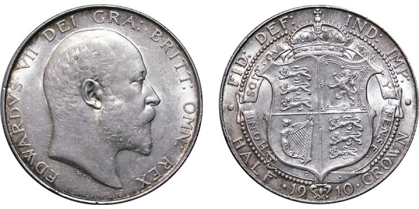 Edward VII, Silver Half-crown, 1910